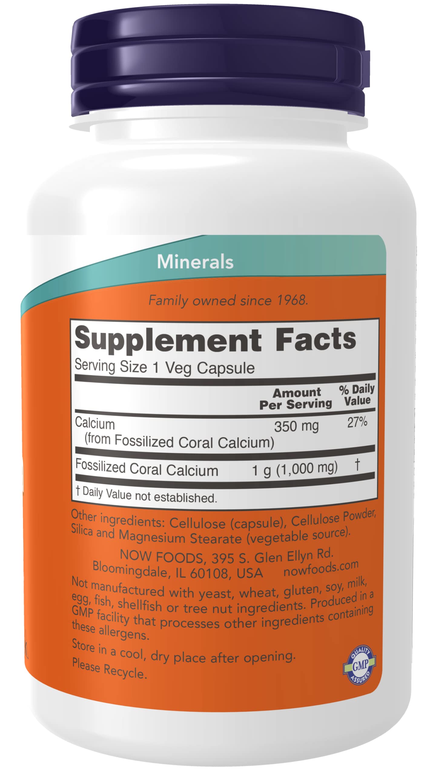 NOW Foods calcio de coral 1000 mg, pack 2, suministro cómodo