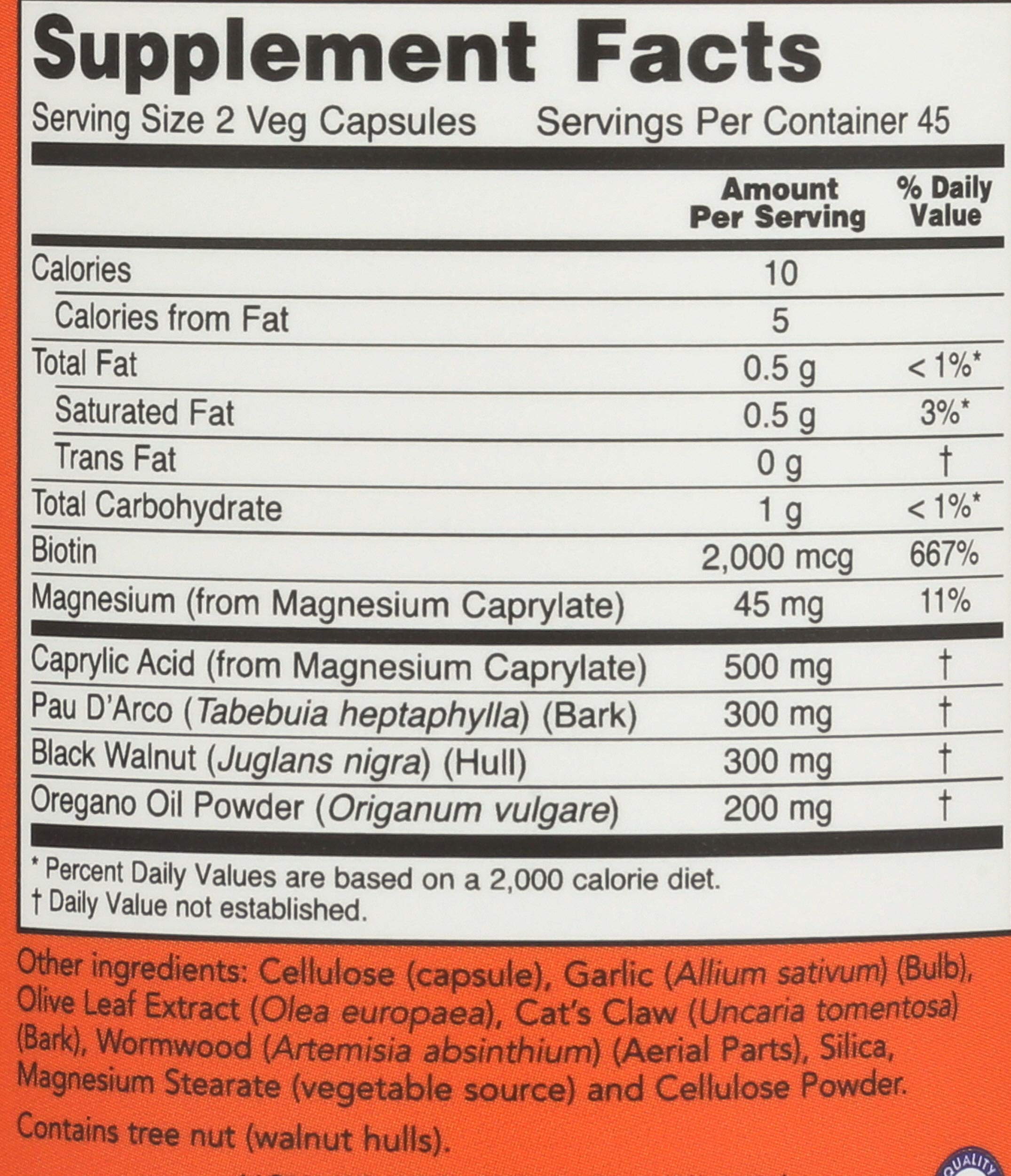 NOW Foods Candida Soporte, nuez negra, cuidado del entorno intestinal
