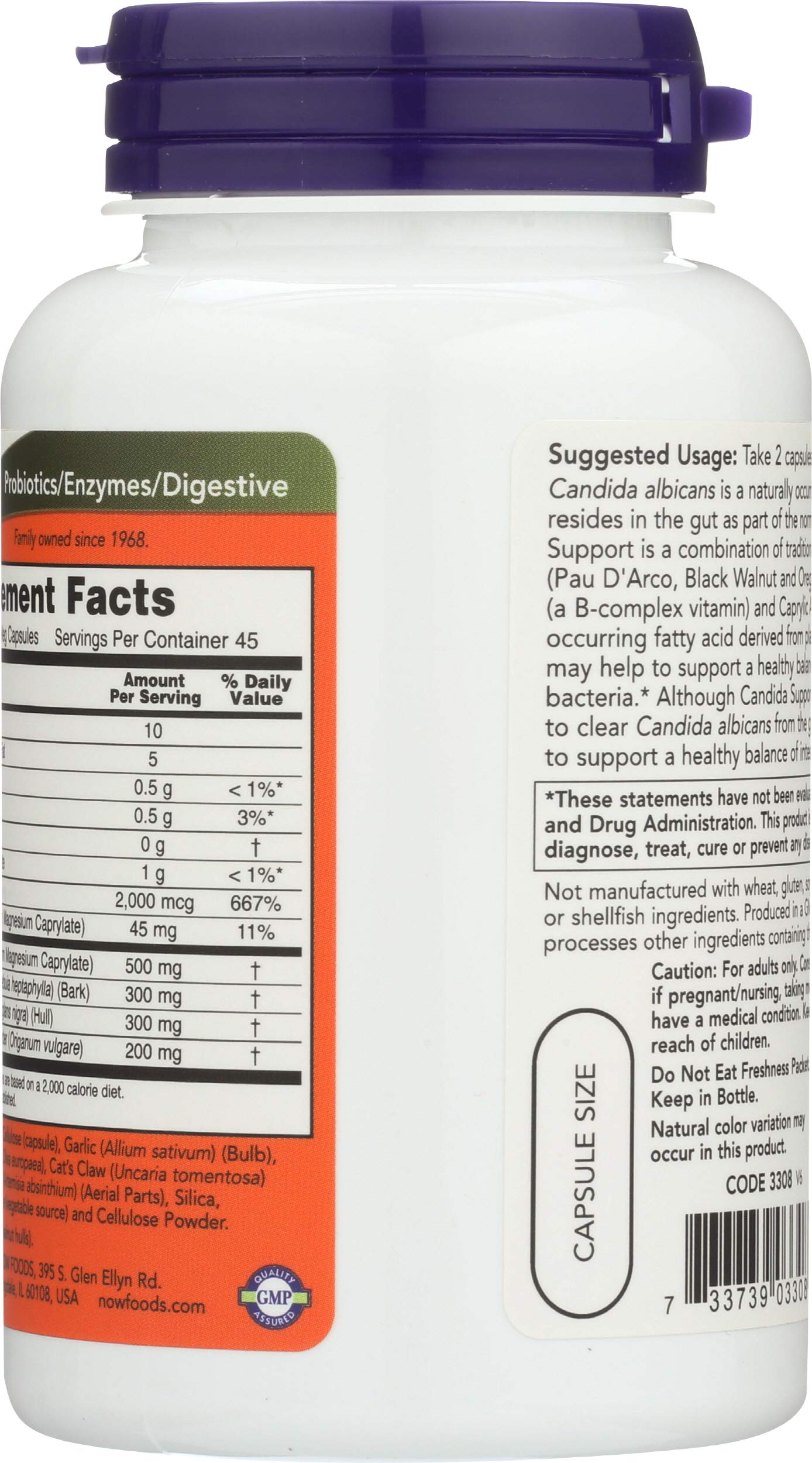 NOW Foods Candida Soporte, pau-d-arco en cápsulas, ayuda al equilibrio intestinal