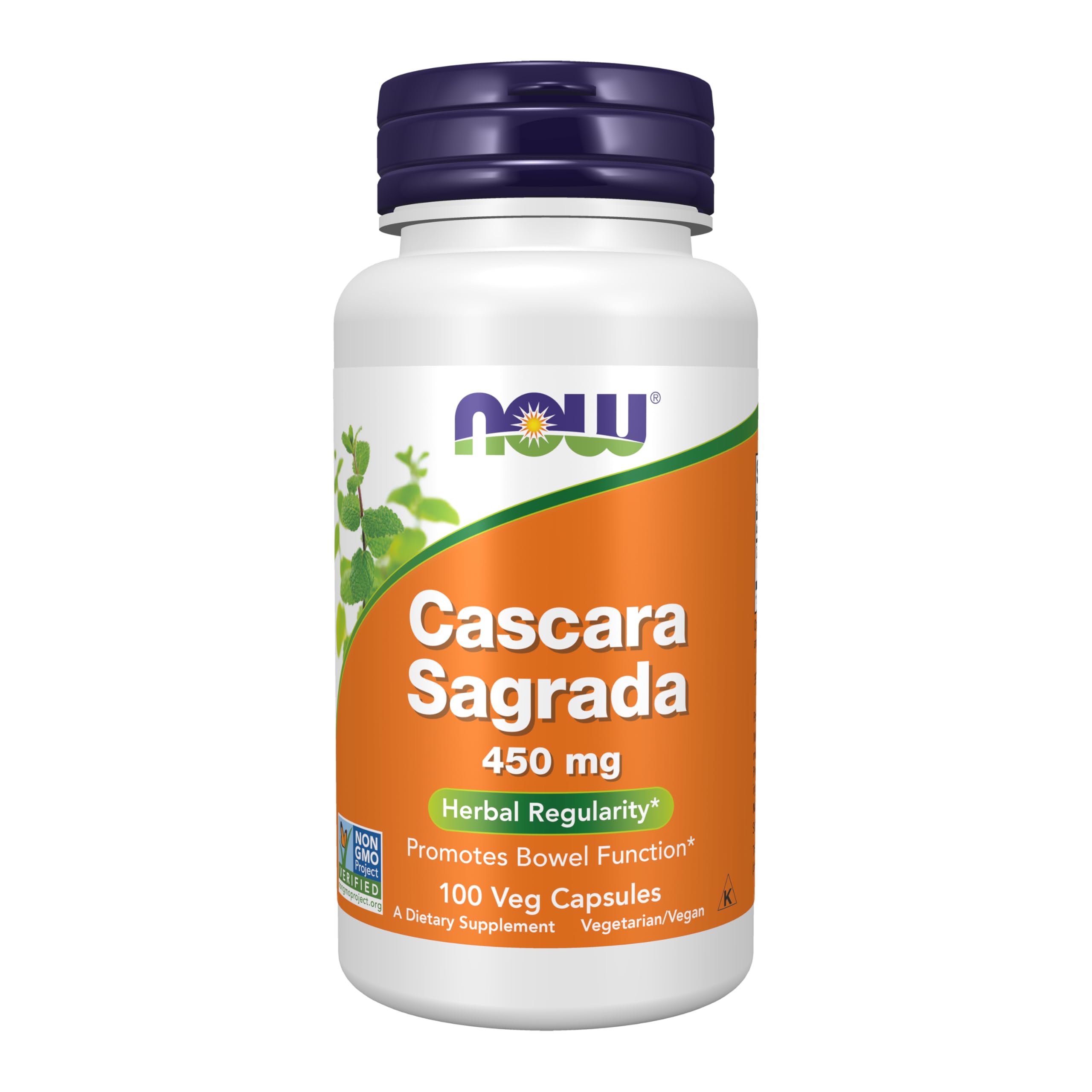NOW Foods Cascara Sagrada cápsulas en botella para apoyar la función digestiva