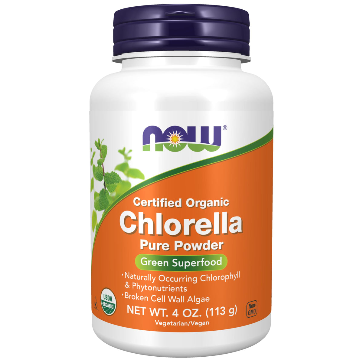 NOW Foods Chlorella orgánica en polvo en caja, fuente de clorofila para mezclas.