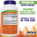 Now Foods Chlorella 1000 mg en blister, dosis diaria cómoda.