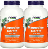 NOW Foods Citrato de Magnesio 200 mg tabletas sin sabor para apoyar metabolismo saludable.