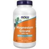 NOW Foods Citrato de magnesio 200 mg, botella, apoyo al sistema nervioso y energía