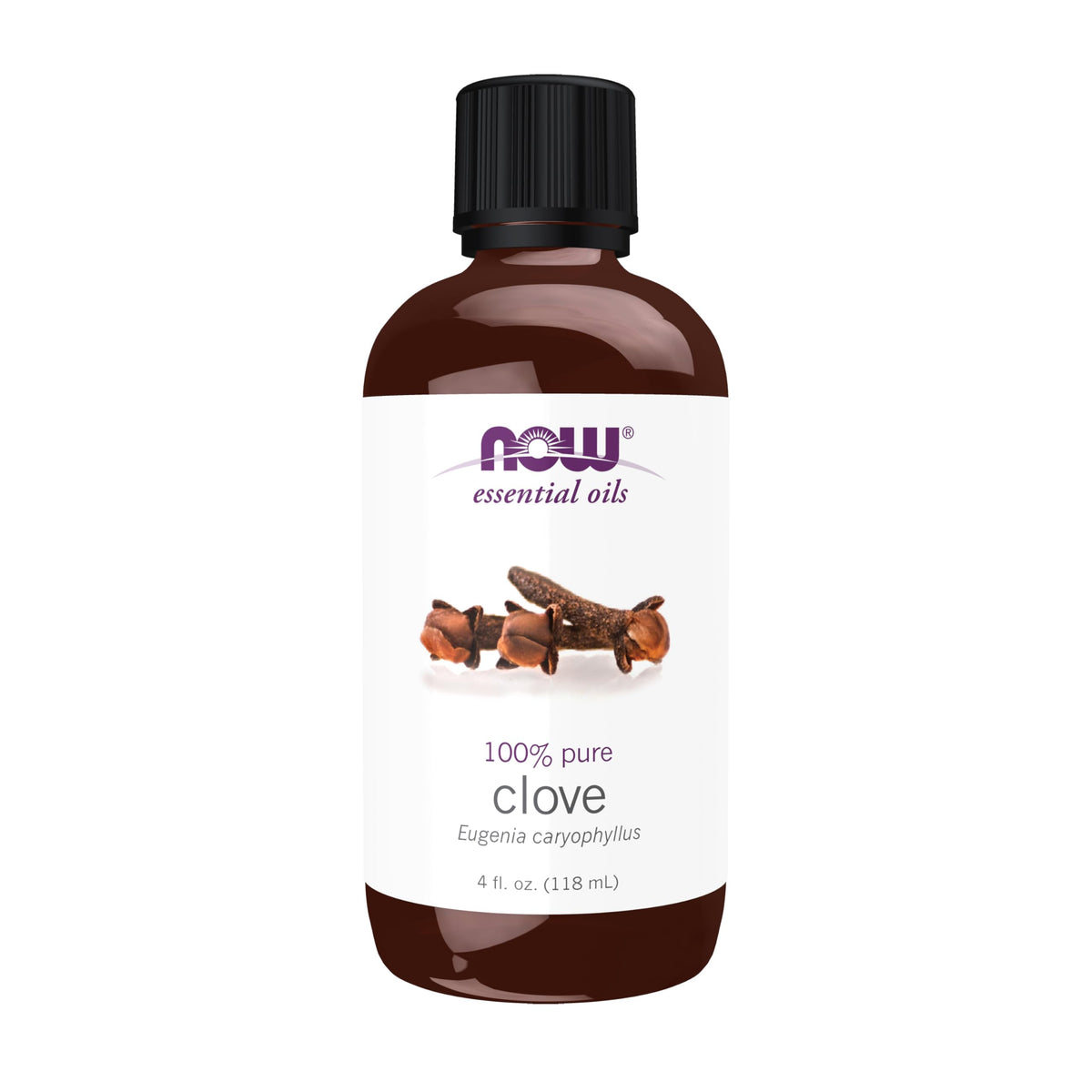 NOW Foods Clavo Aceite Esencial, botella de 4 onzas, aroma cálido para equilibrio.
