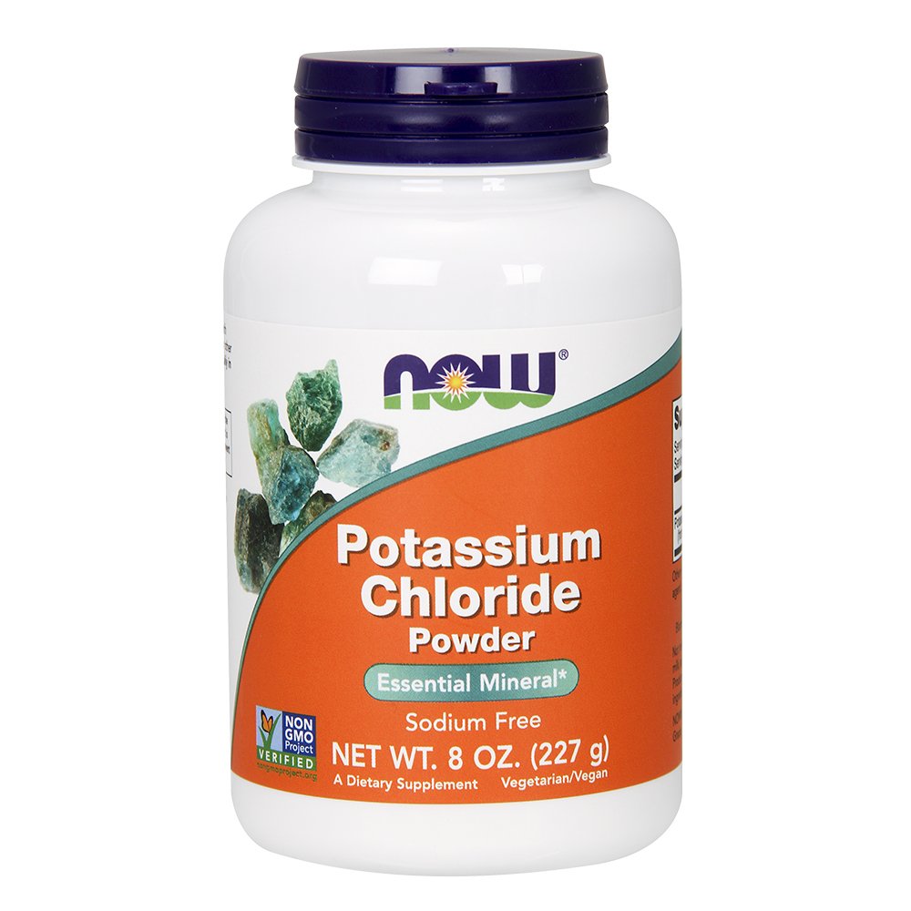 NOW Foods cloruro de potasio 8 oz polvo para cocinar sin sodio.