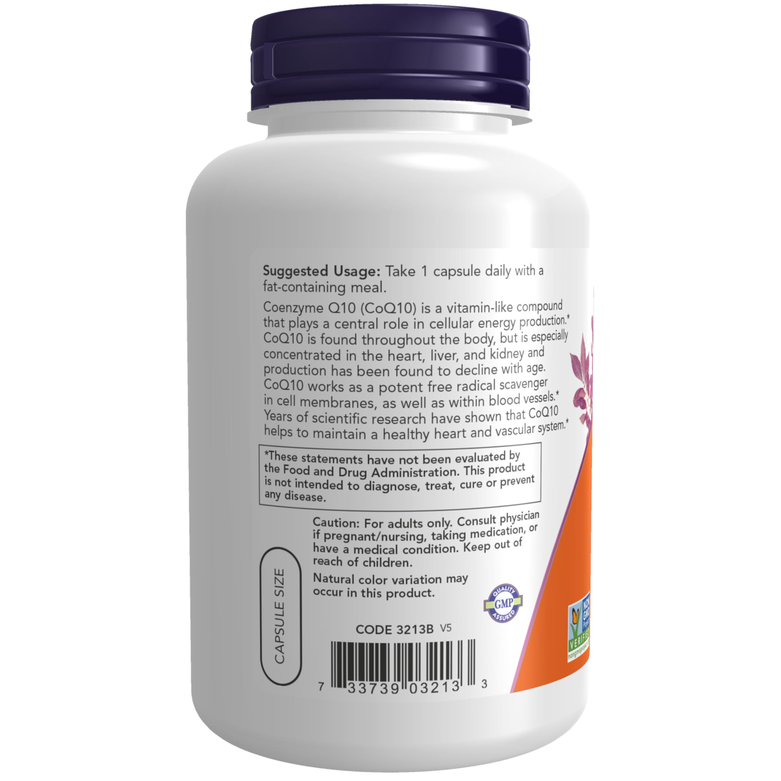 NOW Foods CoQ10 bayas espino albar, caja de producto, vitalidad diaria.