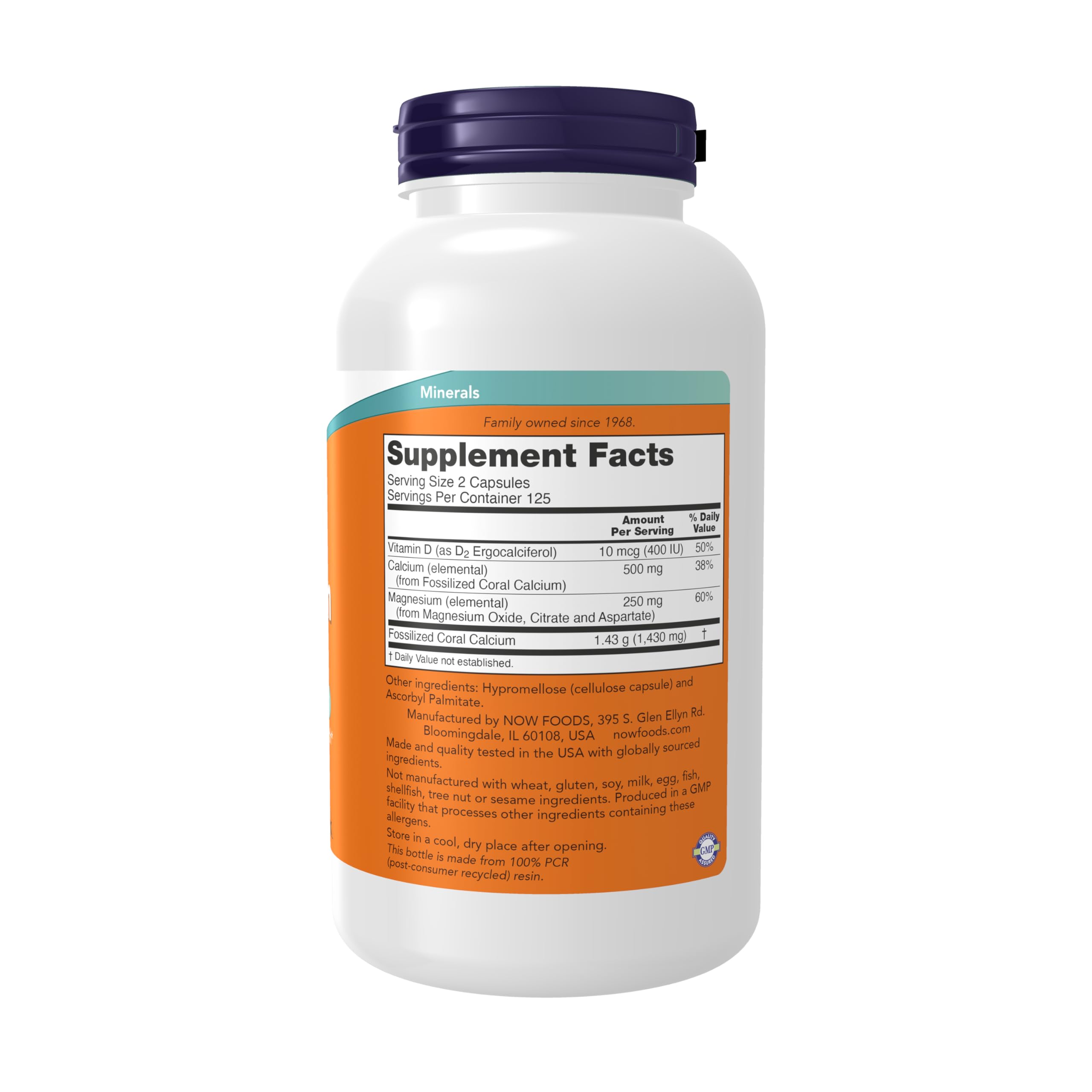 NOW Foods Coral Calcium Plus, cápsulas para uso diario, conveniencia y consistencia.