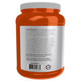 NOW Foods creatina micronizada en polvo mezclándose en batido post entrenamiento