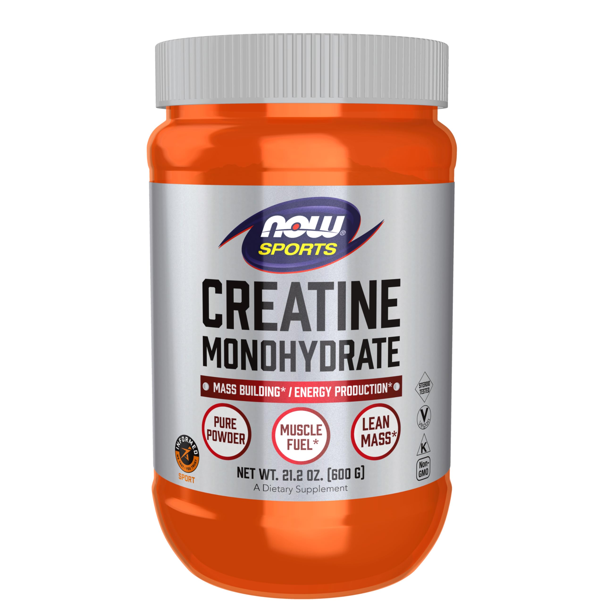 NOW Foods creatina monohidrato – bote: energía para esfuerzos cortos.