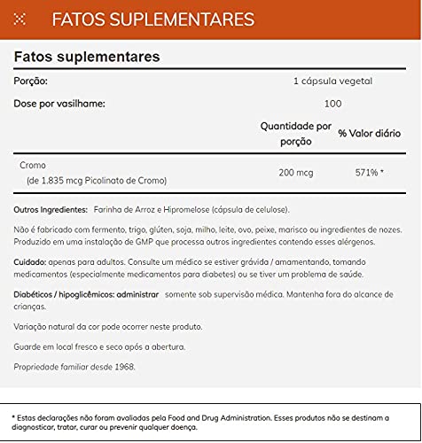 NOW Foods cromo-picolinato 200 mcg, cápsulas compactas para viaje diario