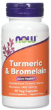 NOW Foods cúrcuma bromelina envase para apoyo diario de articulaciones