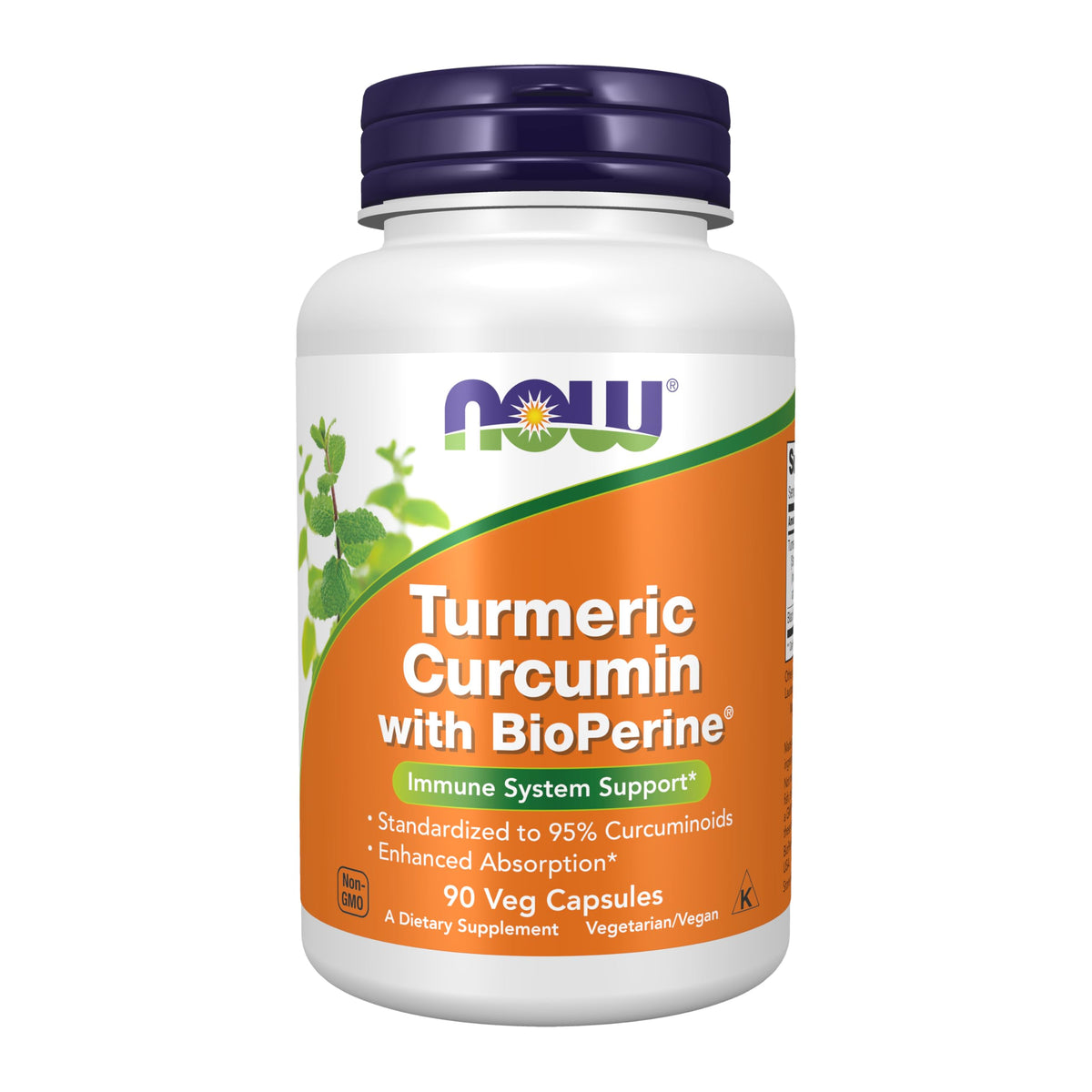 NOW Foods Curcuma con BioPerine en botella frontal para consumo diario.