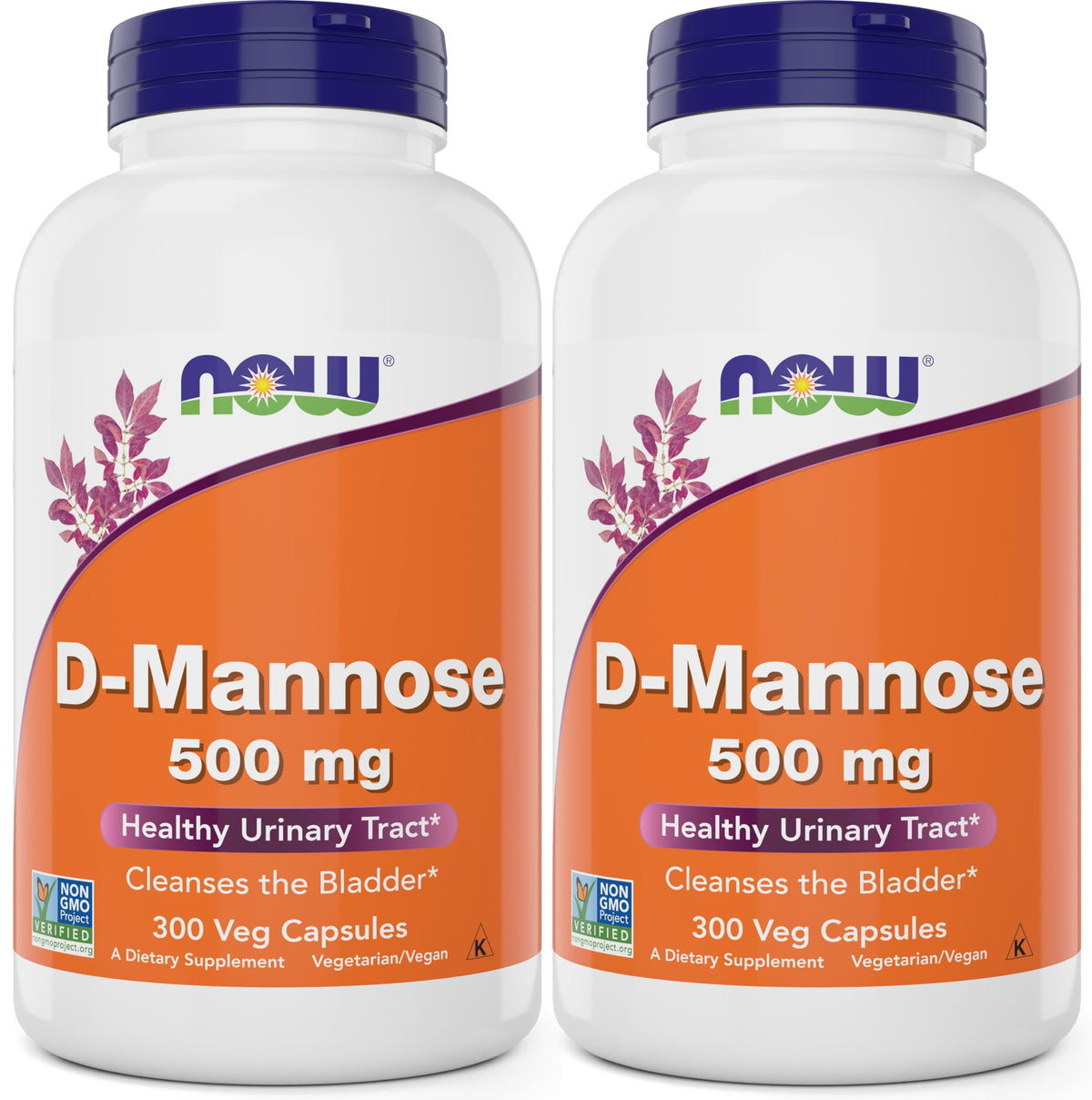 NOW Foods D-Mannose 500 mg, cápsulas vegetarianas, posible apoyo a la salud urinaria.