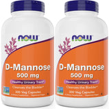 NOW Foods D-Mannose 500 mg, cápsulas vegetarianas, posible apoyo a la salud urinaria.
