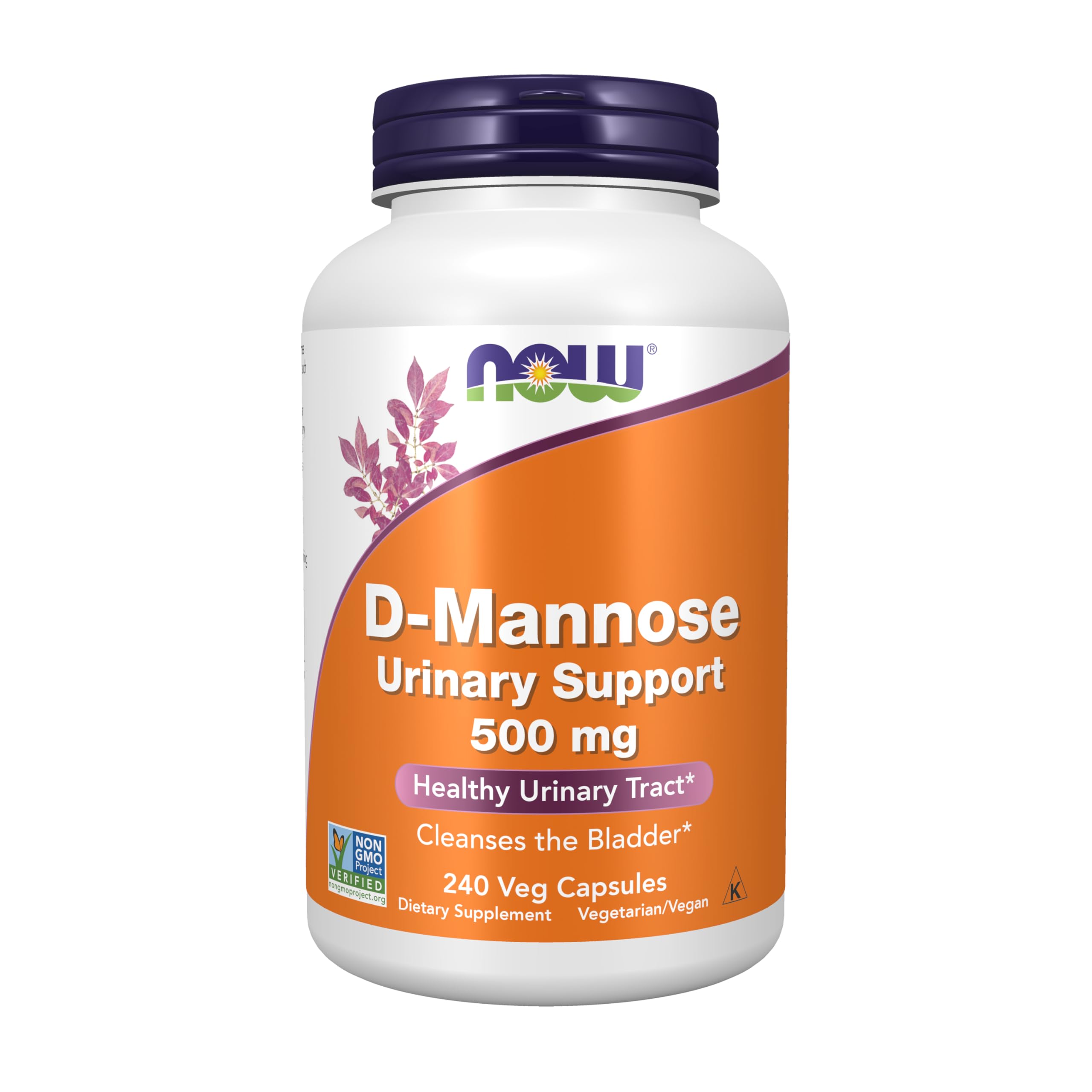 NOW Foods D-Mannose, botella frasco, apoyo al tracto urinario y bienestar diario.