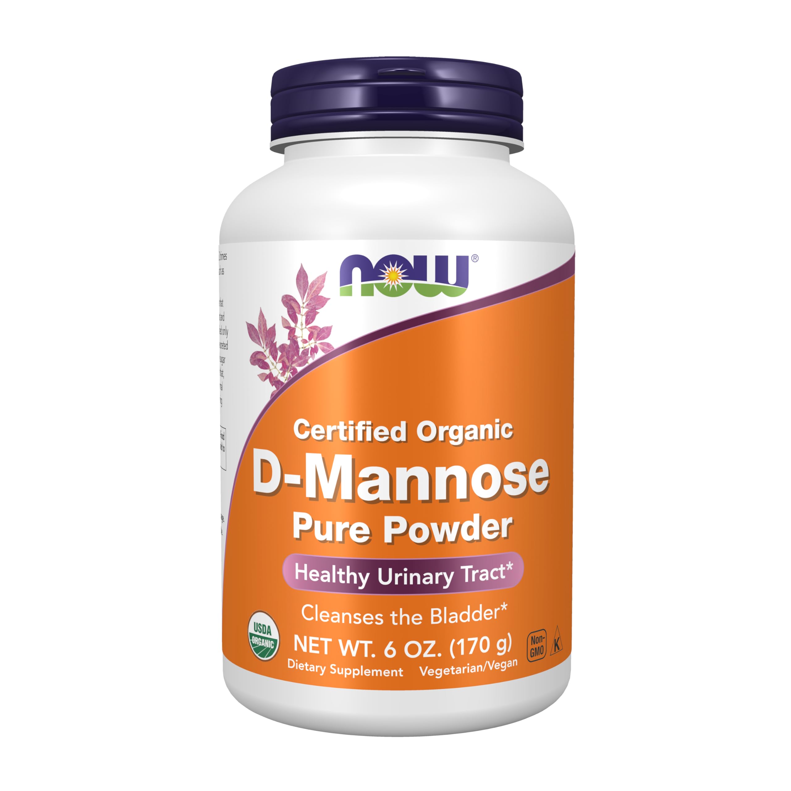 NOW Foods D-Mannose en polvo, envase de 170 g, útil para consumo diario.