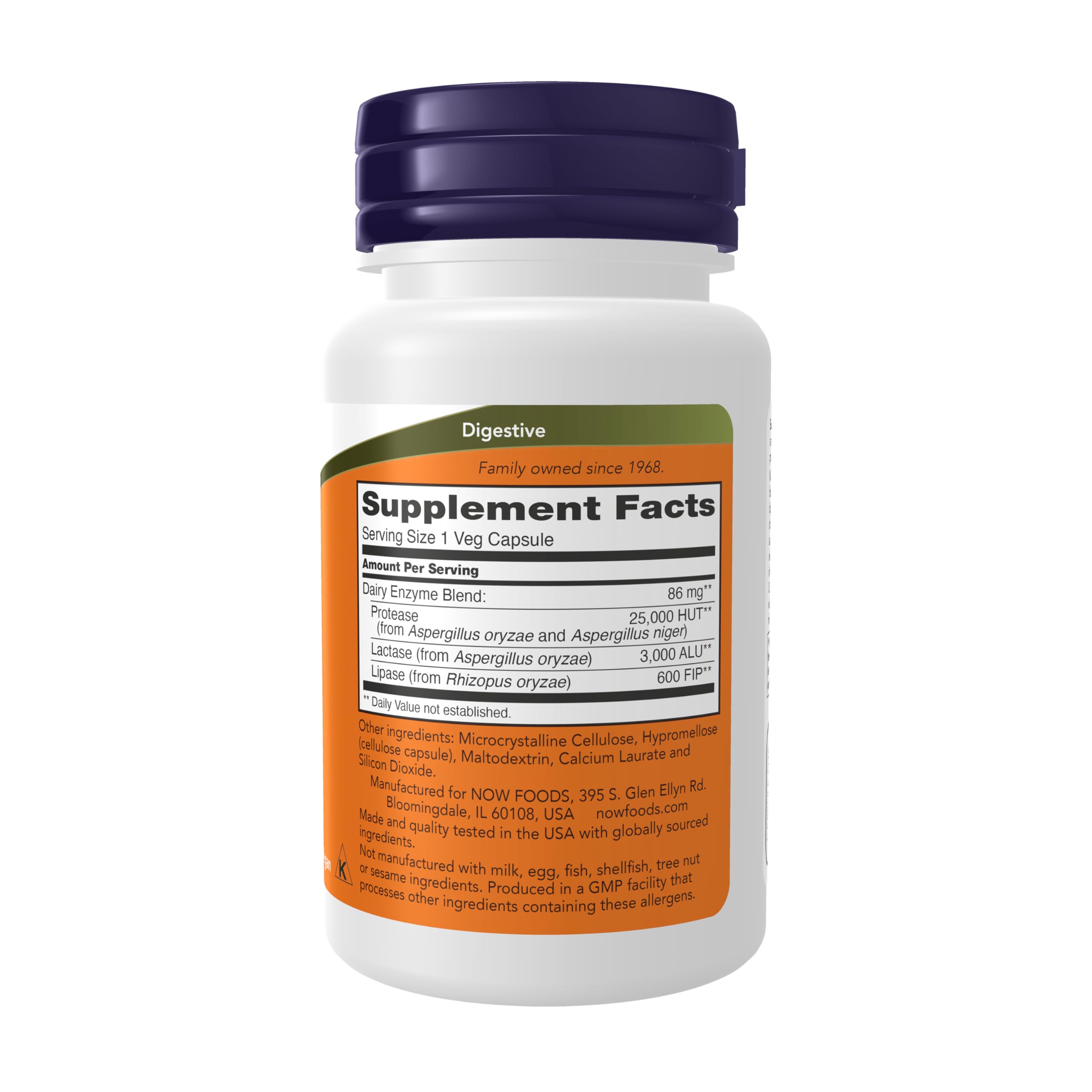NOW Foods Dairy Digest Complete, cápsulas que ayudan a digerir lactosa.