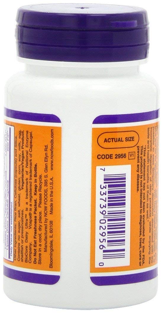 NOW Foods Dairy Digest Complete paquete 2x90 cápsulas para disfrutar lácteos.