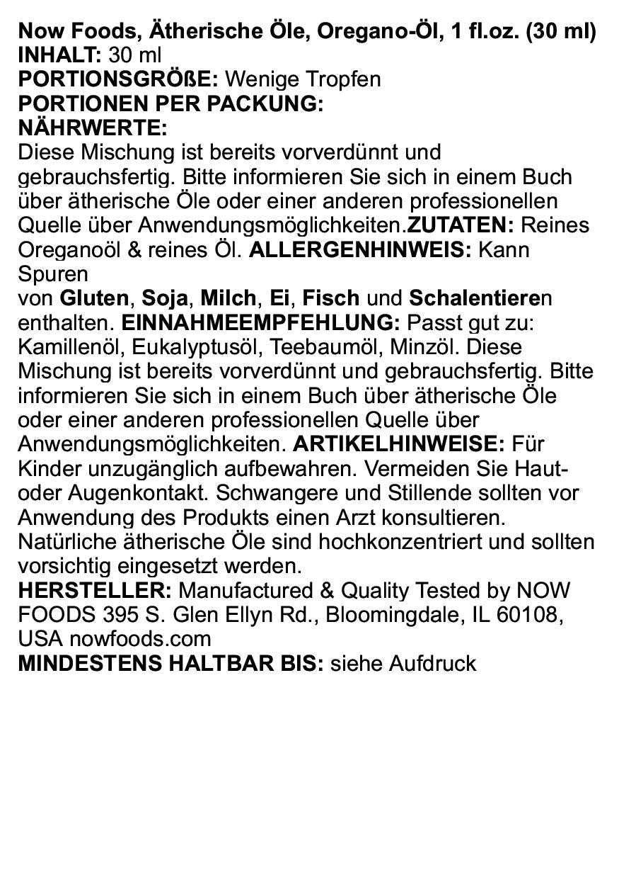 NOW Foods aceite de orégano 25%, difusor - aroma para el hogar