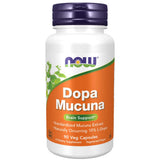 NOW Foods DOPA Mucuna, botella frontal, apoyo posible para el ánimo y la claridad.