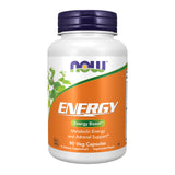 NOW Foods Energy: suplemento energético, frente de la botella para empezar el día con energía
