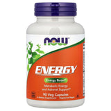 NOW Foods Energy Metabolic Diet 90 vcaps, etiqueta frontal, soporte de energía suave para el día