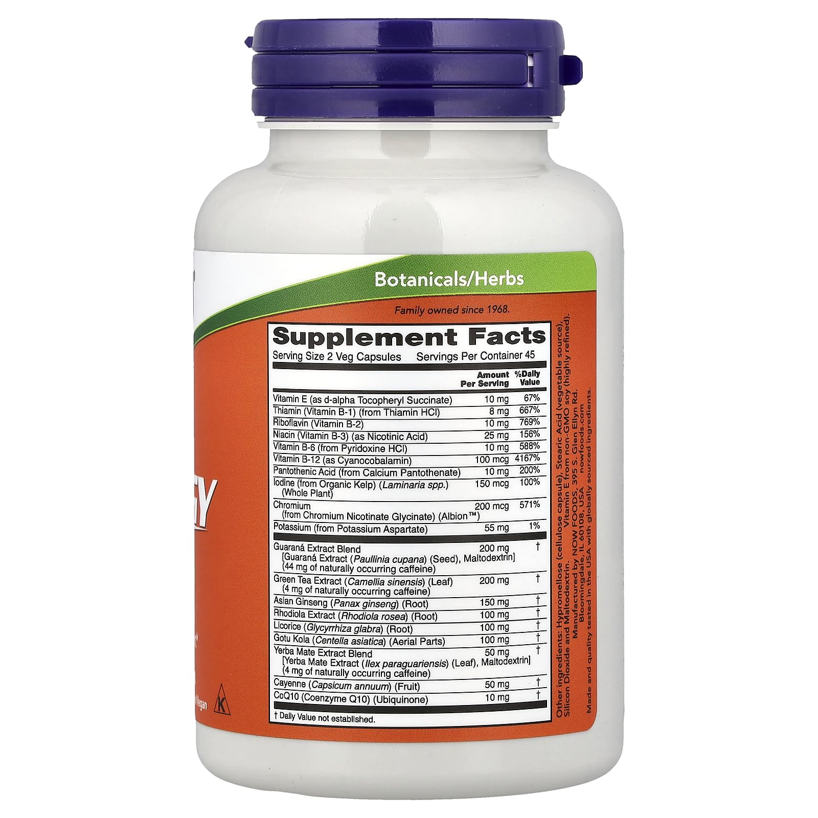 NOW Foods Energy Metabolic Diet 90 vcaps, cápsulas cercanas, apoyo leve al metabolismo para el día a día