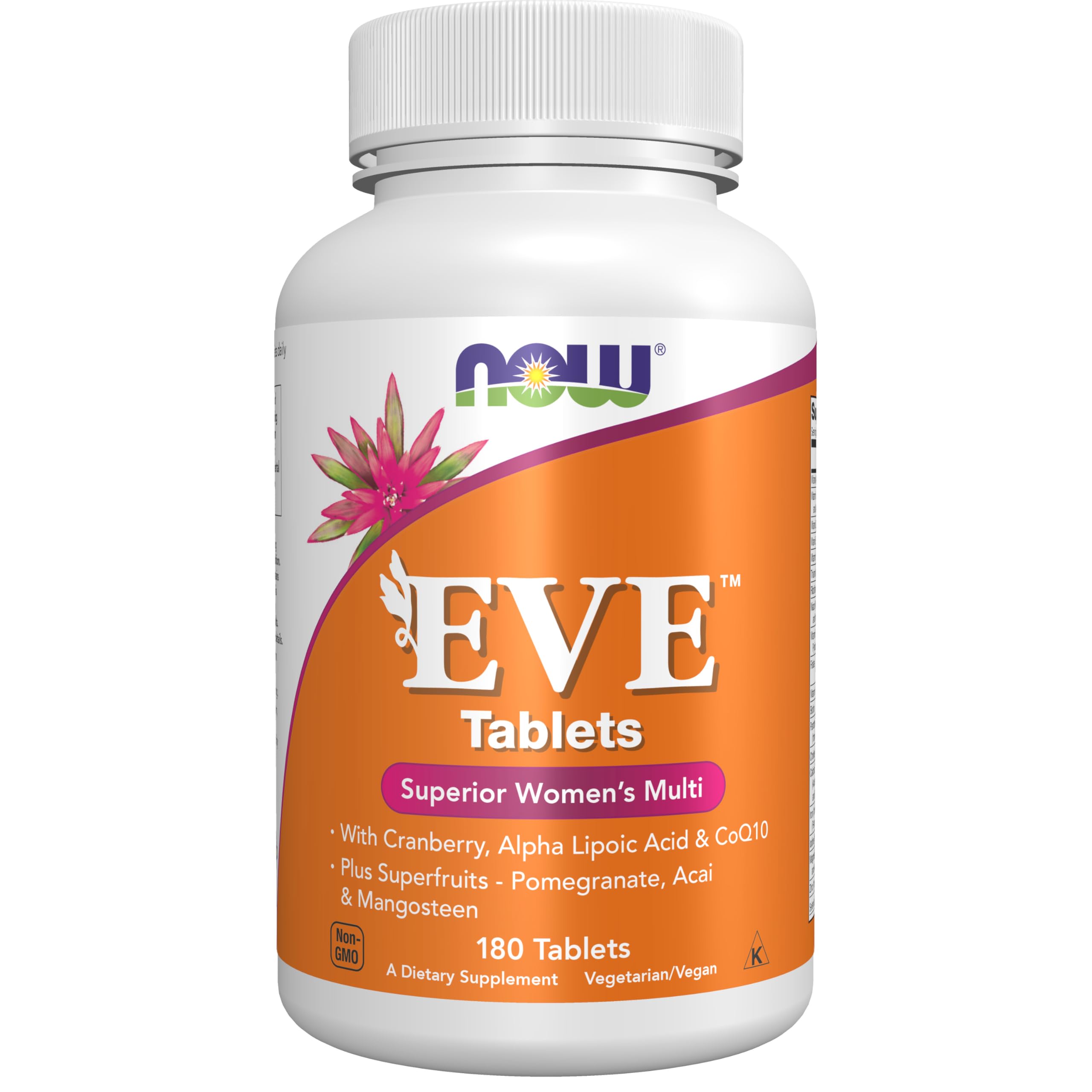 NOW Foods Eve Multivitamin: botella en primer plano, apoyo nutricional diario para mujeres.