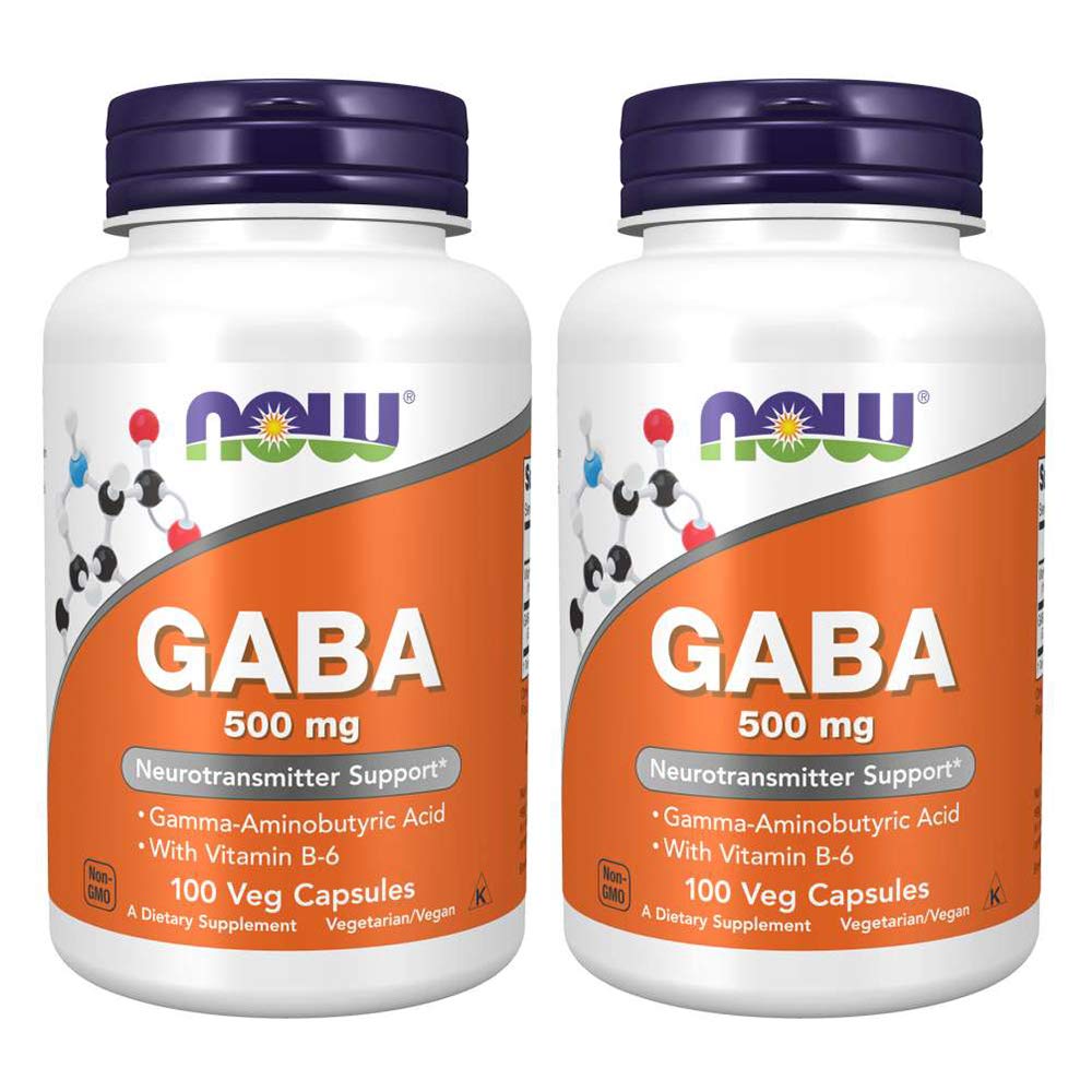 NOW Gaba 500 mg cápsulas en bote para relajación diaria