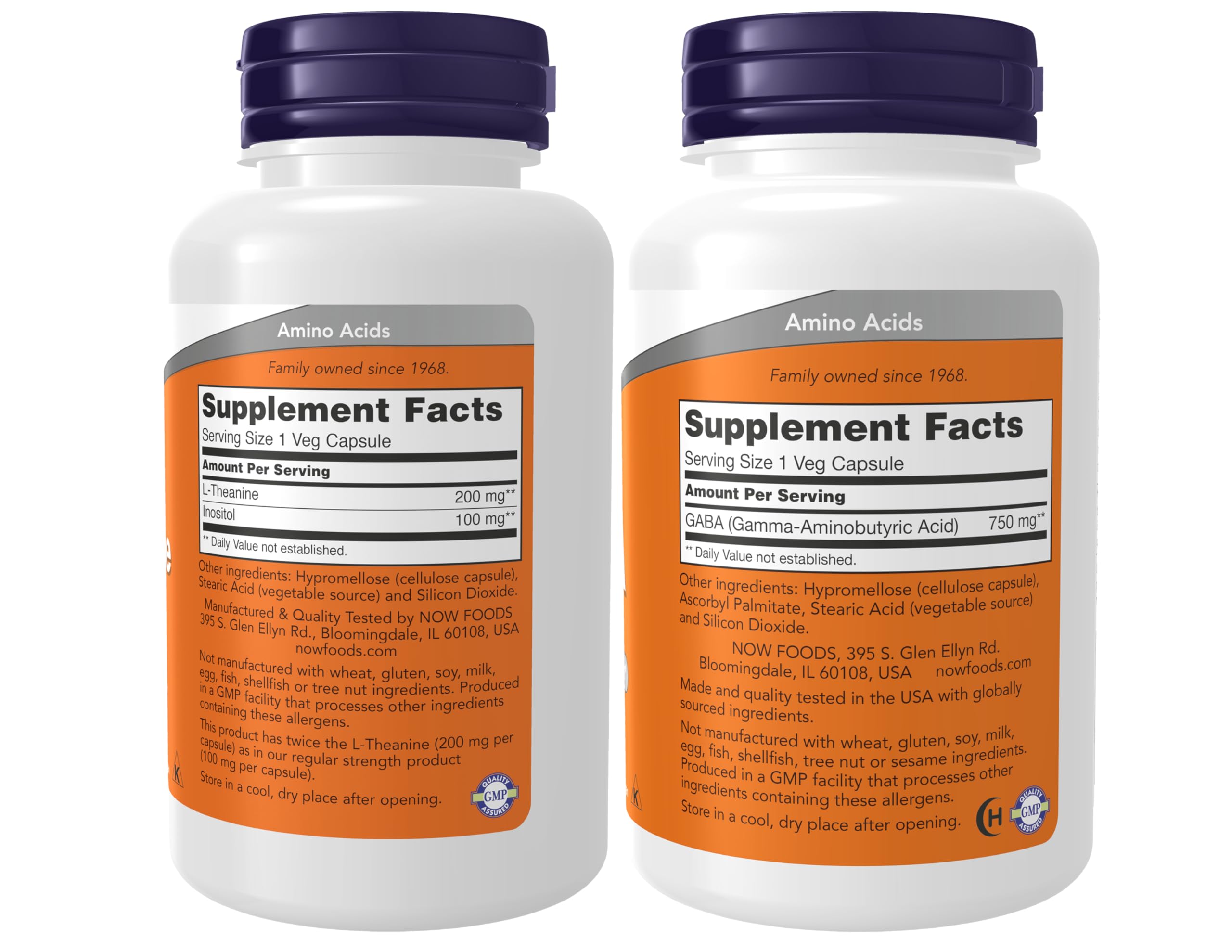 NOW Foods GABA 750 mg, cápsulas veganas para estado de calma