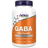 NOW Foods GABA polvo, frasco de 6 oz, promueve relajación suave.