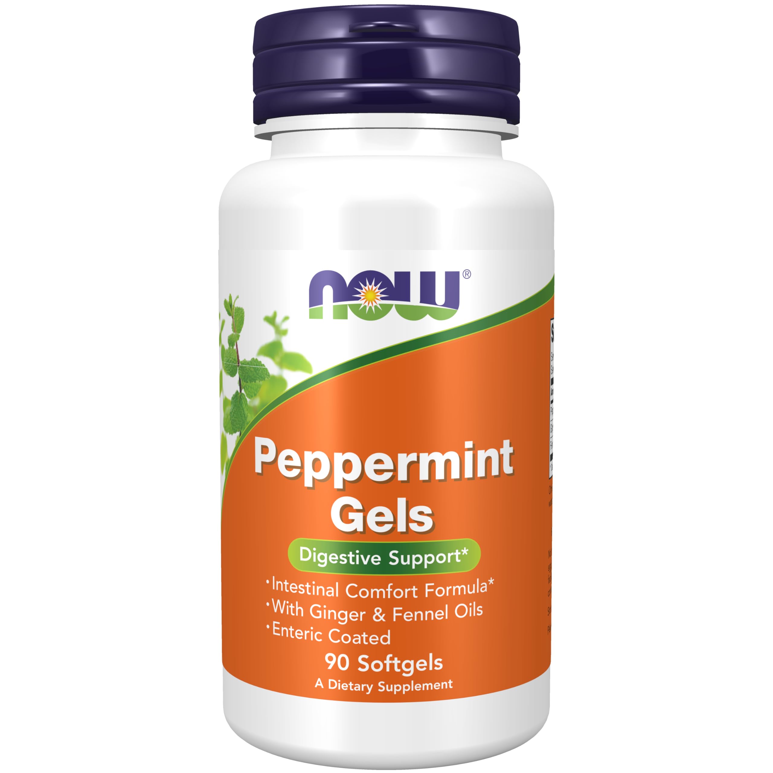 NOW Foods geles de menta en botella para apoyo digestivo suave