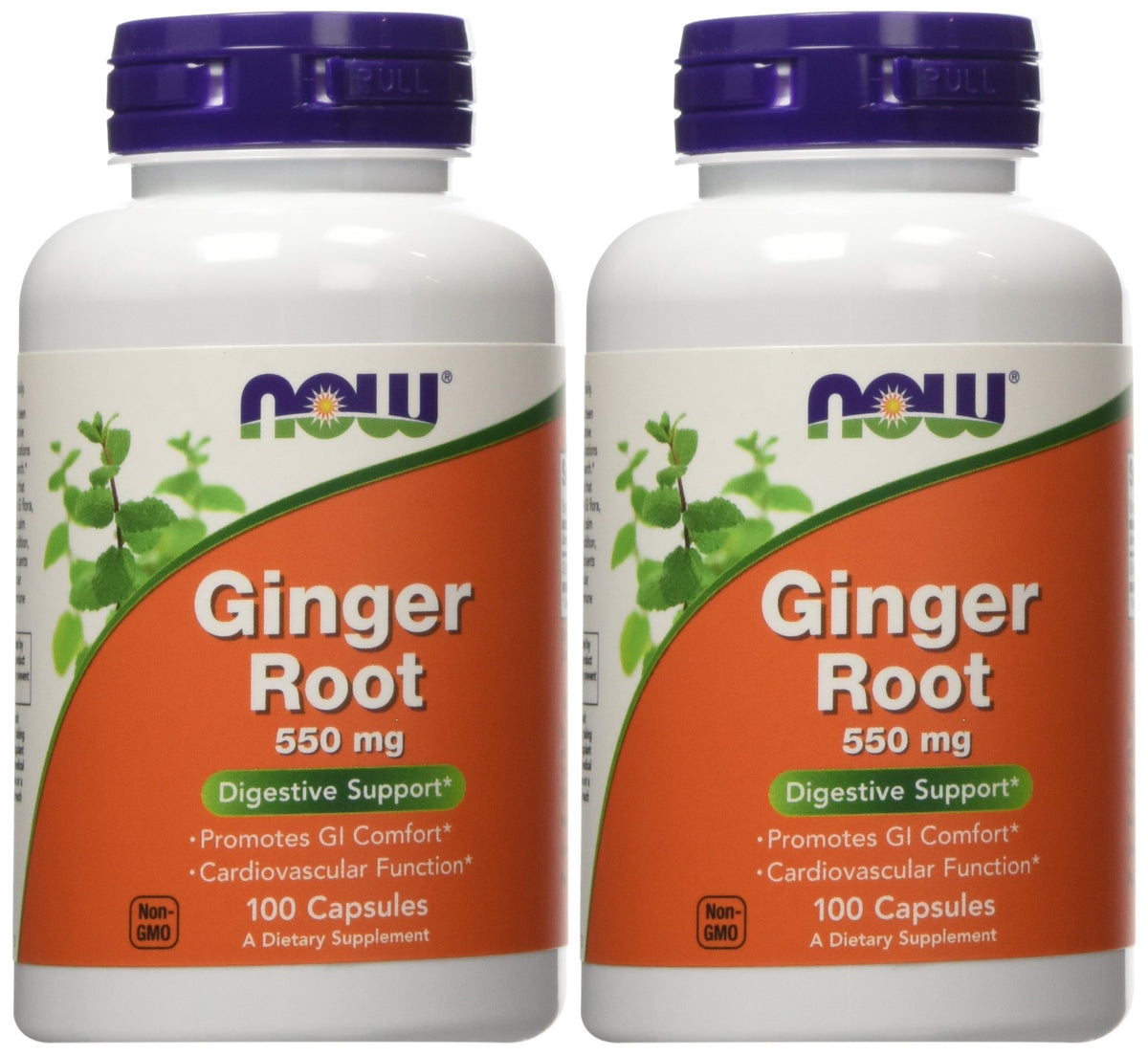 NOW Foods Jengibre raíz 550 mg cápsulas en botella para apoyo digestivo