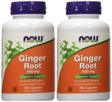 NOW Foods Jengibre raíz 550 mg cápsulas en botella para apoyo digestivo