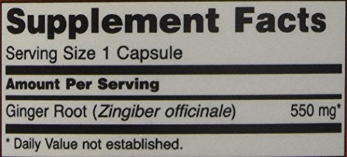 NOW Foods Jengibre raíz 550 mg etiqueta clara que resalta GMP