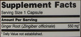 NOW Foods Jengibre raíz 550 mg etiqueta clara que resalta GMP