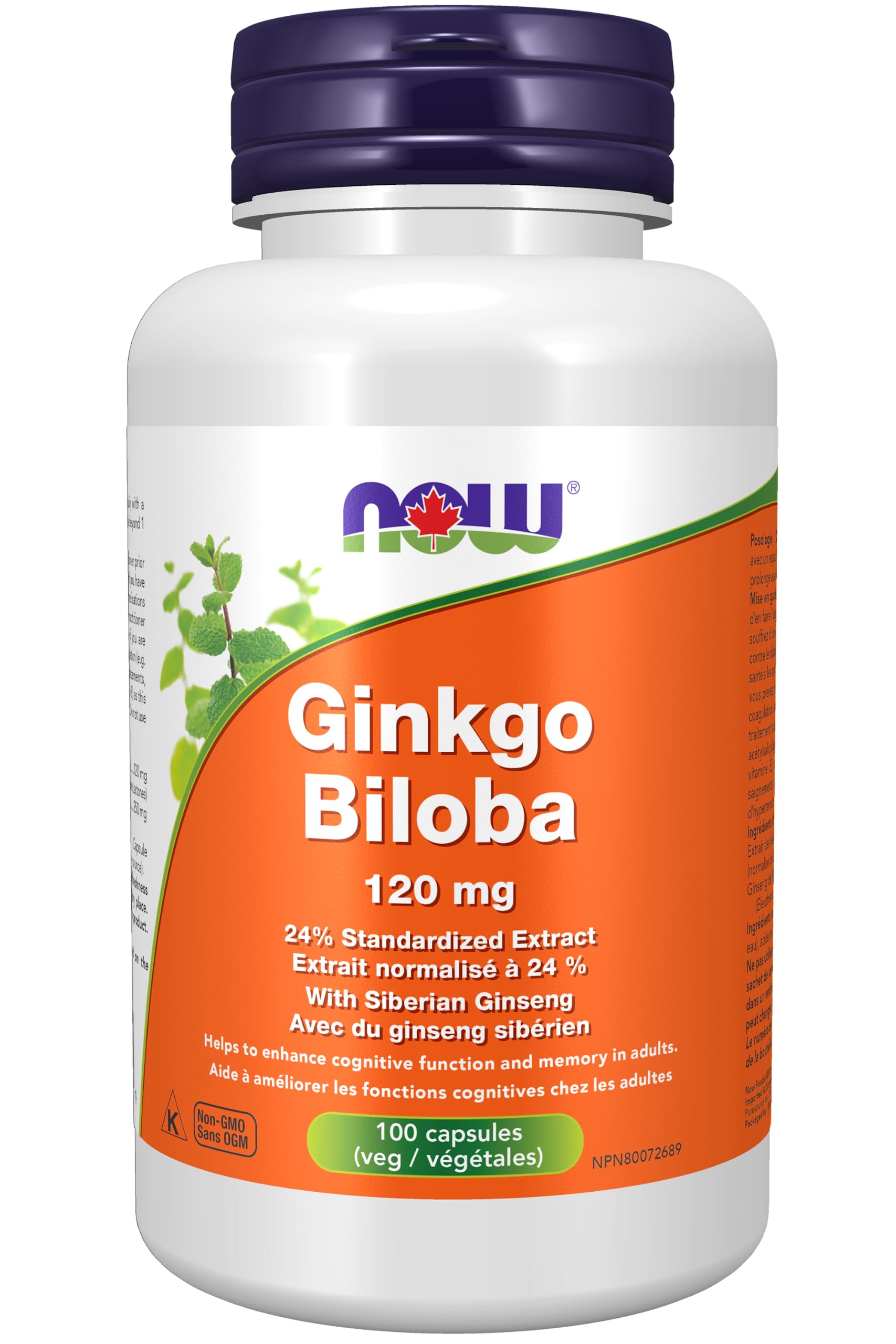 NOW Foods Ginkgo Biloba 120 mg cápsula vegetal, posible apoyo a la concentración diaria