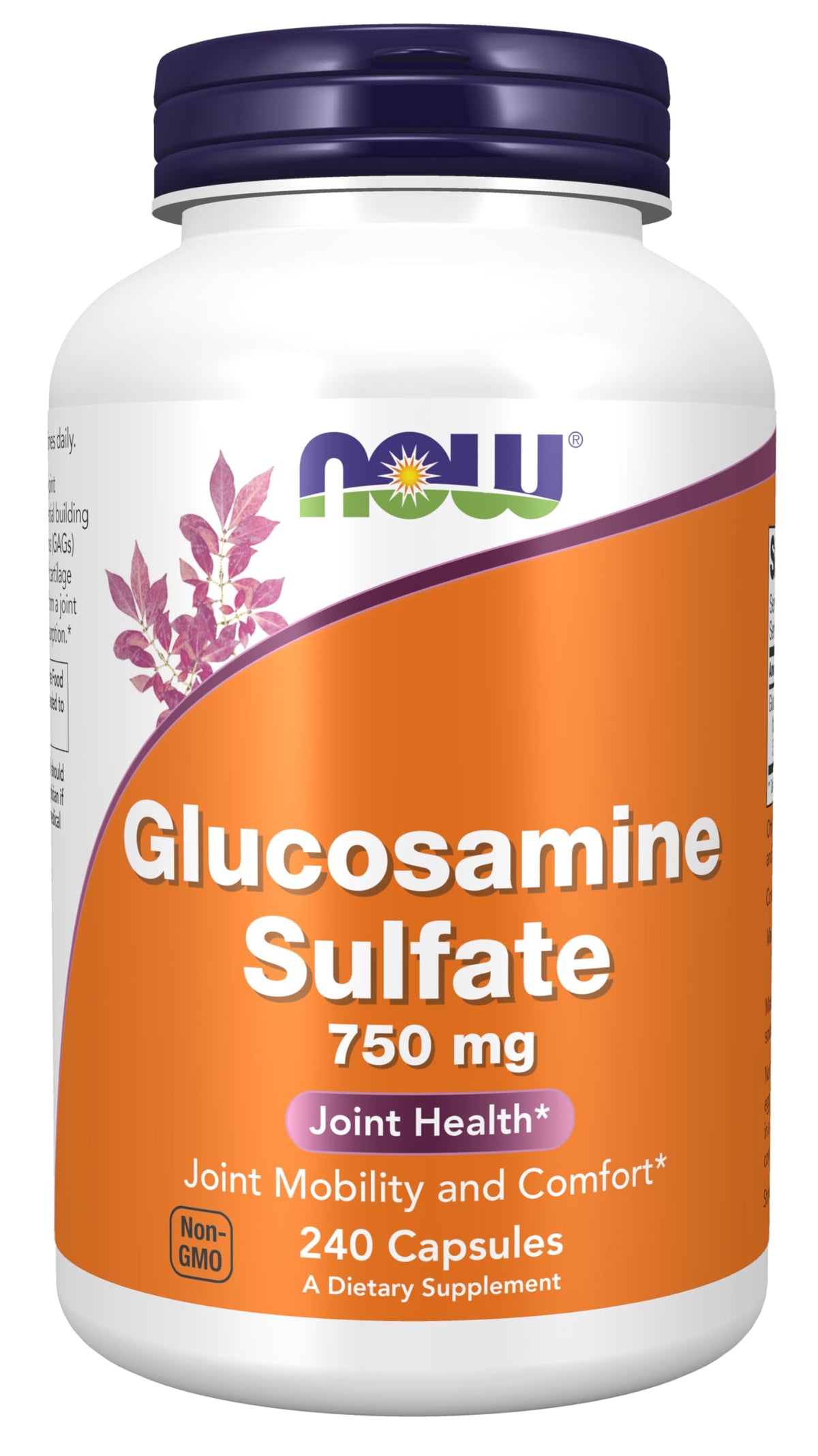 NOW Foods Glucosamina Sulfato 750 mg frasco: soporte para articulaciones y movilidad diaria.
