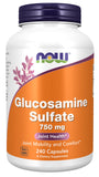 NOW Foods Glucosamina Sulfato 750 mg frasco: soporte para articulaciones y movilidad diaria.