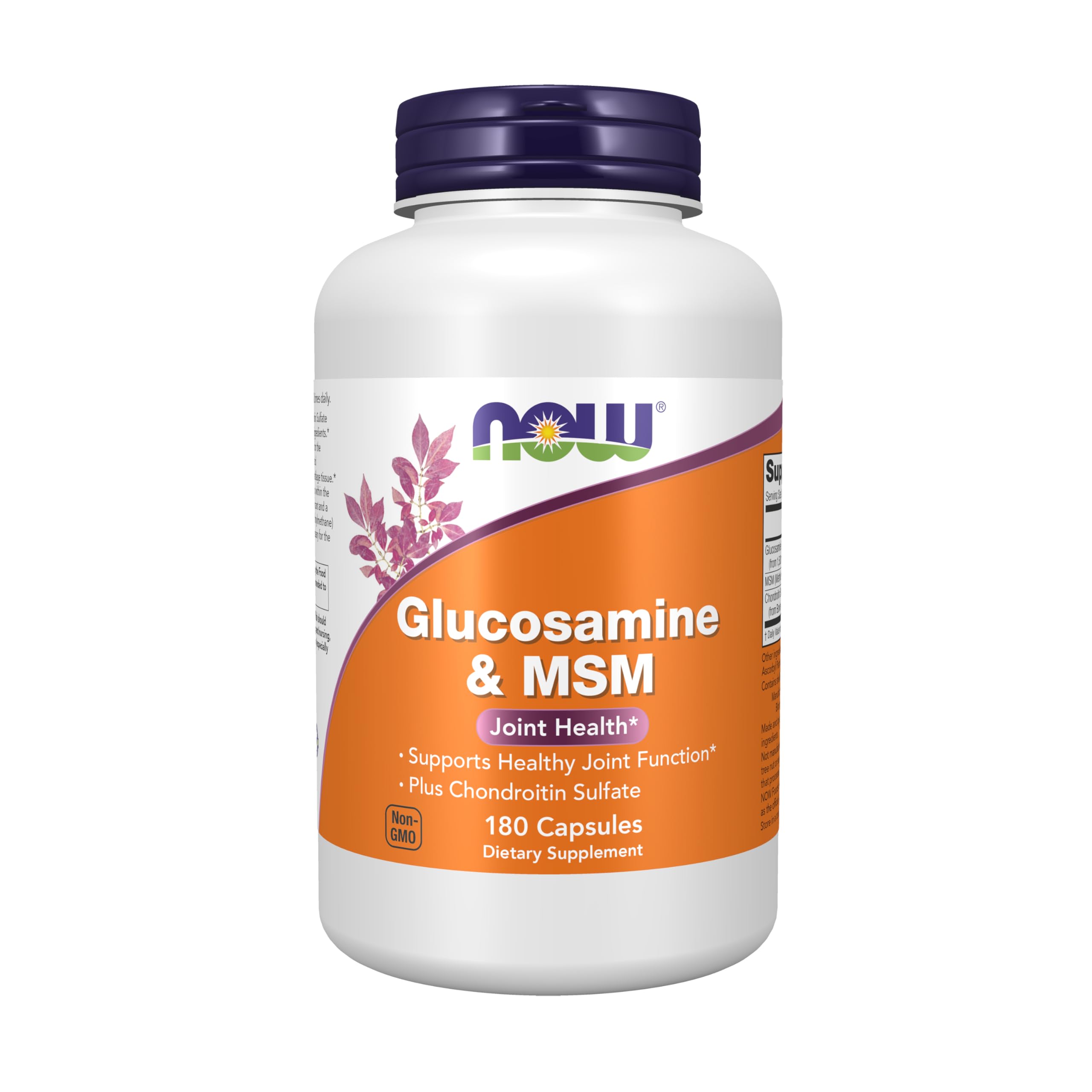 NOW Foods Glucosamina MSM Condroitina en botella, posible apoyo a la salud articular.