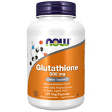 Now Foods glutatión 500 mg en cápsulas veganas para soporte antioxidante diario.