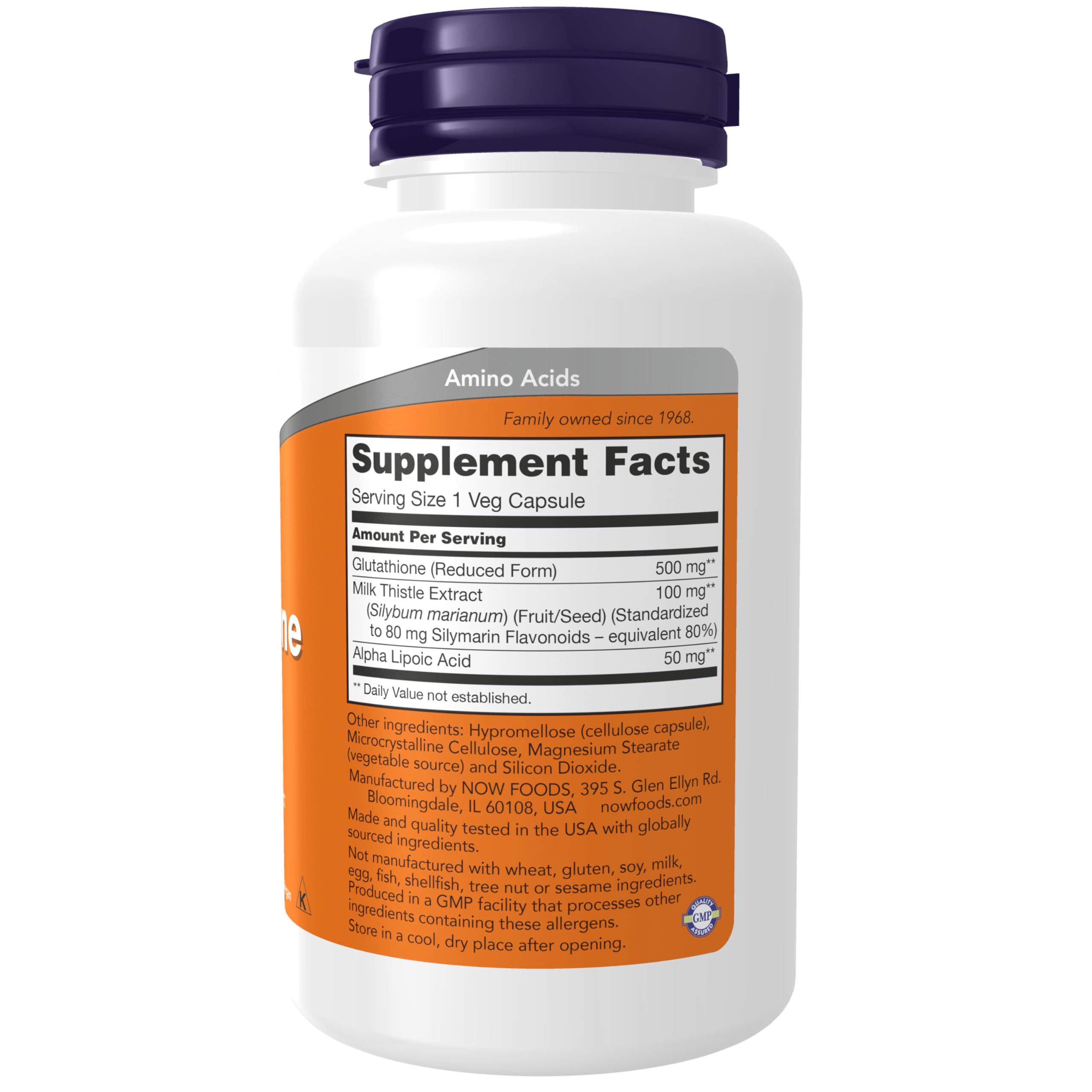 NOW Foods Glutatión 500 mg, extracto de cardo mariano, detox suave.
