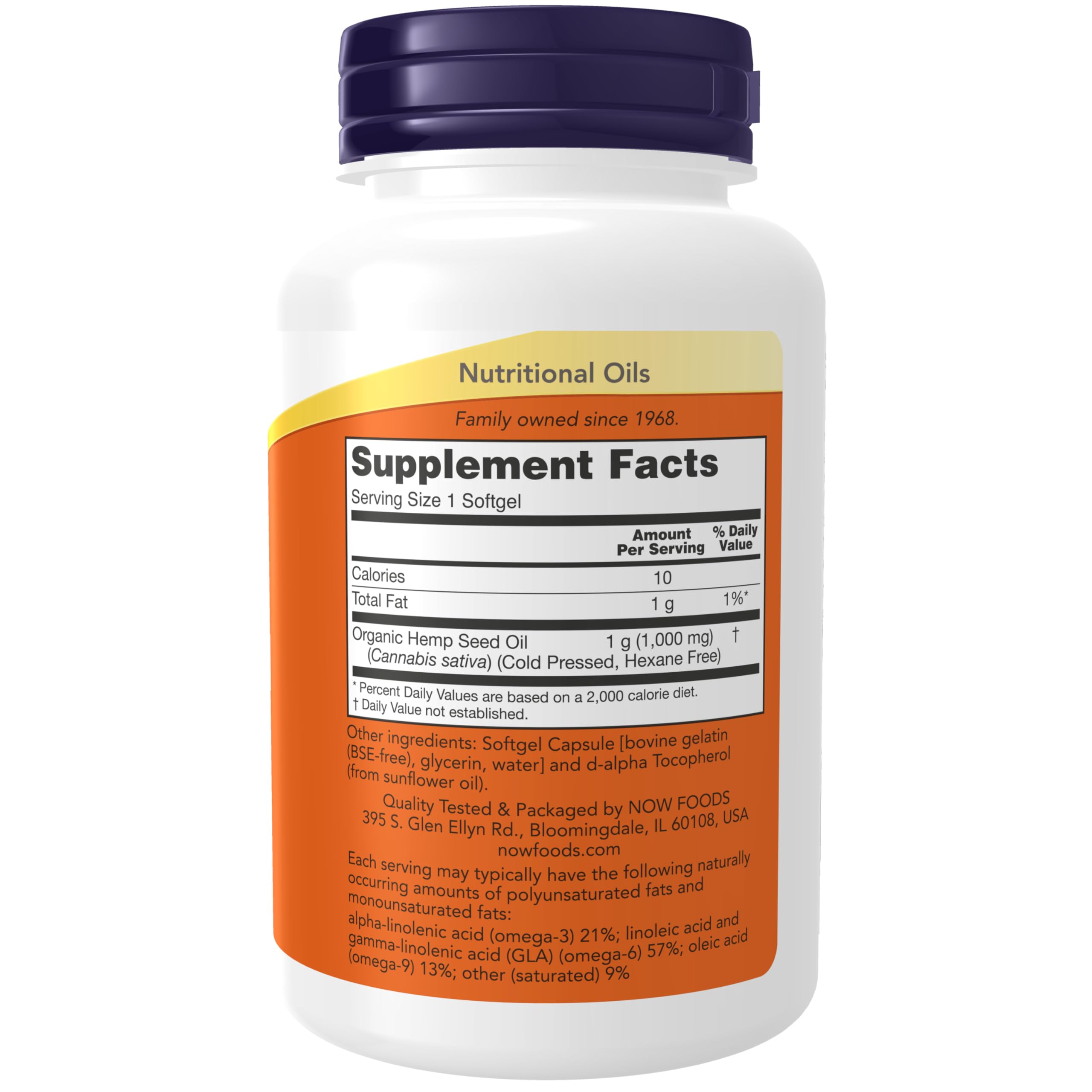 NOW Foods Hemp Seed Oil Softgels cápsulas fáciles de tragar y omega-3/6