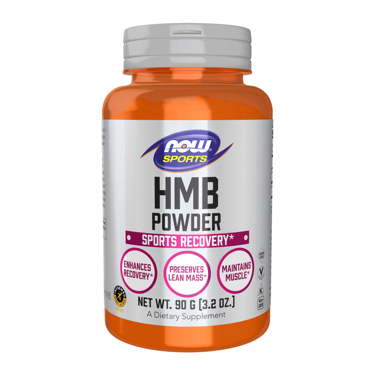 NOW Foods HMB en botella de polvo para recuperación posentrenamiento