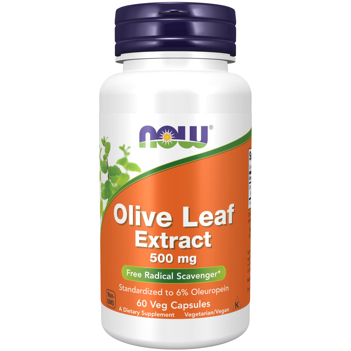 NOW Foods Extracto de Hojas de Olivo 500 mg frasco, antioxidante natural para el día a día.