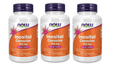 NOW Foods Inositol 500mg en botella, soporte para membranas celulares y bienestar diario.