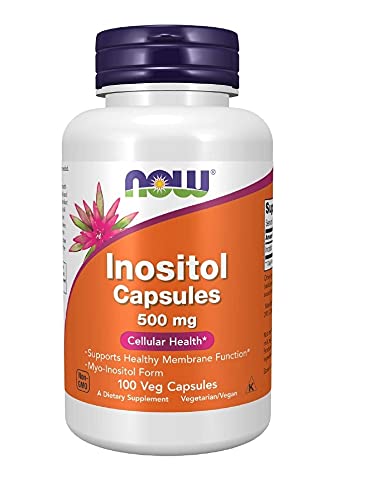 NOW Foods Inositol 500mg cápsulas, presentación de tres botellas para mayor conveniencia.
