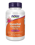 NOW Foods Inositol 500mg cápsulas, presentación de tres botellas para mayor conveniencia.