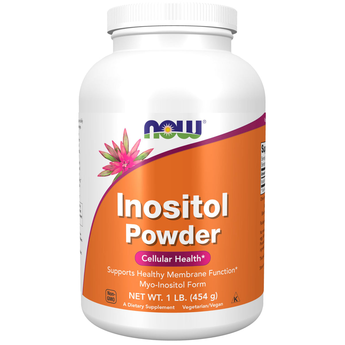 NOW Foods Inositol polvo, botella visible, ayuda a la función de membranas y células en todo el cuerpo